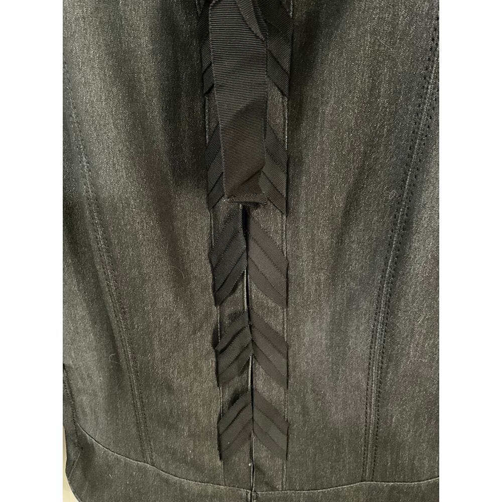 Elie Tahari Women's Jacket Charcoal Gray Full Zip Woven Ribbon Lined Sz 8 Medium - Picture 9 of 10